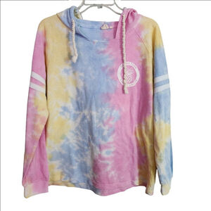 Women's Lagaci Hoodie Size L Pink Yellow Tie Dye